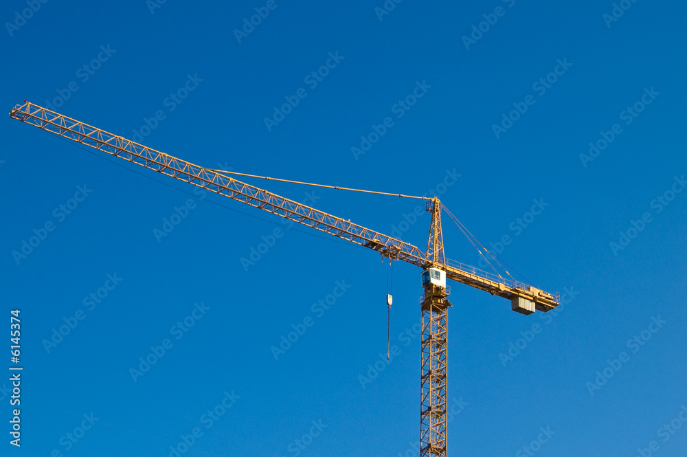 Crane against blue sky