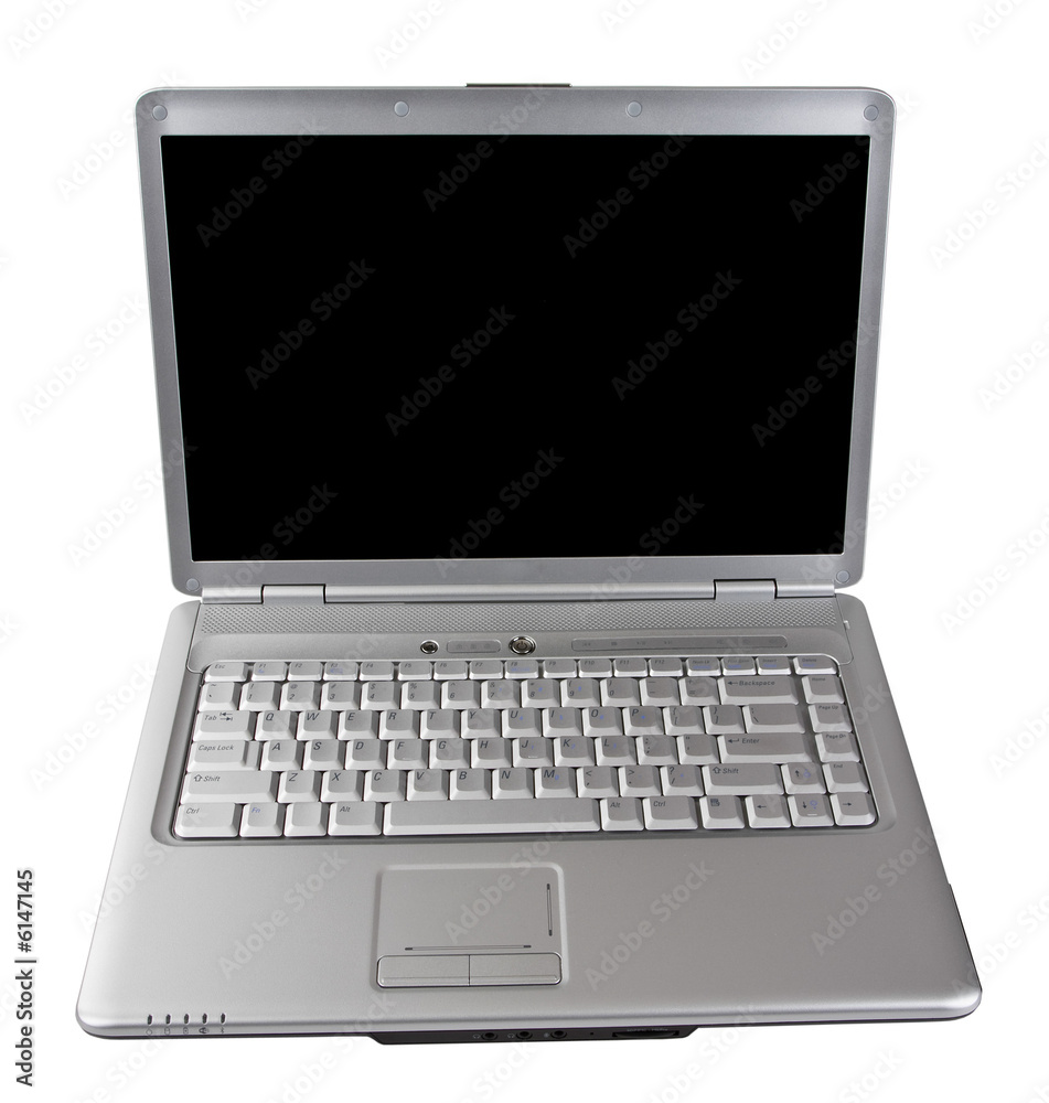 Wireless Silver Notebook Computer with Blank Screen Wireless Silver Notebook Computer with Blank Screen