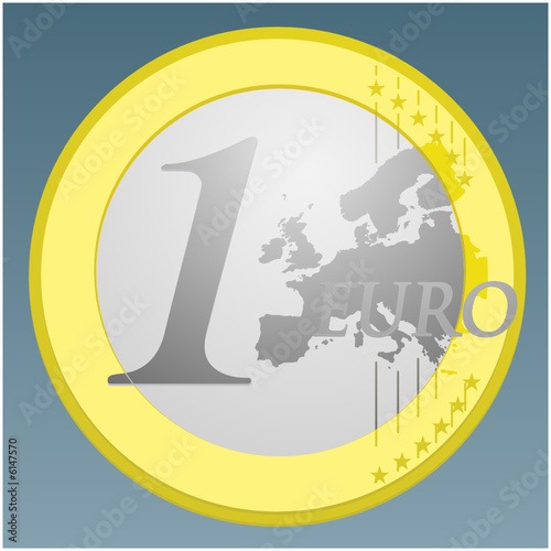 Vector illustration of a one Euro coin