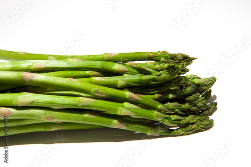 Green Asparagus, isolated on white