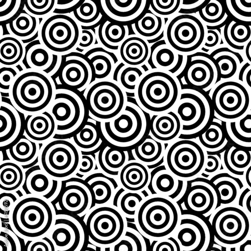 Retro black and white seamless circle background