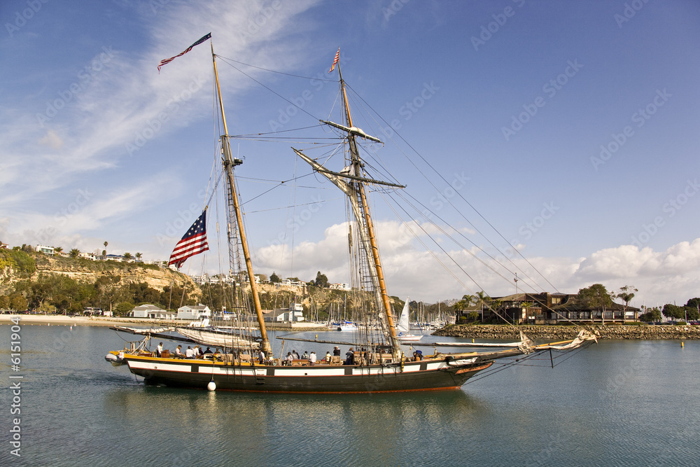 Tall Ship Sailing out of Dana Point Harbor 