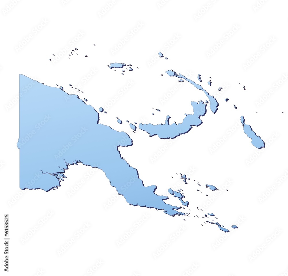 Papua New Guinea map filled with light blue gradient Papua New Guinea map filled with light blue gradient