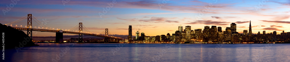 A panoramic shot of San Francisco, taken from Treasure Island.