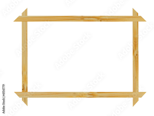 Frame from natural wood on a white background