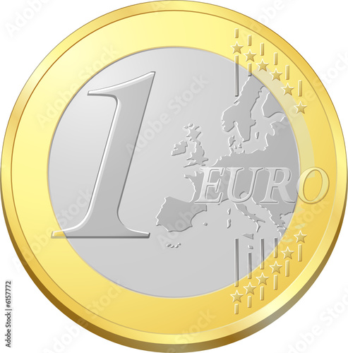 Pièce de un euro, image vectorielle très détaillée