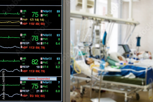 ICU monitor with several patients