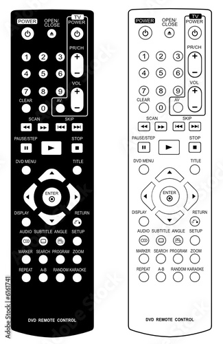 DVD remote control. Vector illustration.