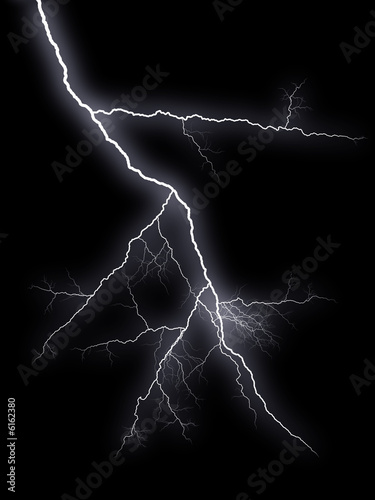 flash lightnings on black background