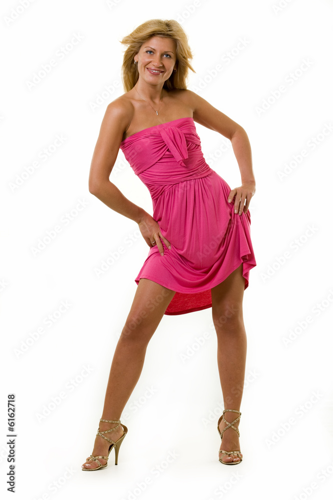 Naklejka premium Hot pink dress