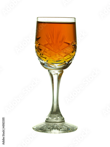 Backlit sherry in cut crystal glass Fototapet