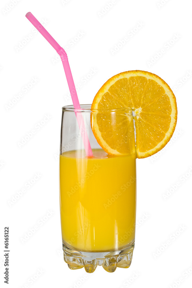 Glass of fresh orange juice isolated on white. Glass of fresh orange juice isolated on white.