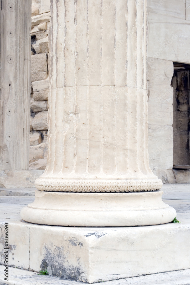 Column on the Erechtheum in Athens, Greece.