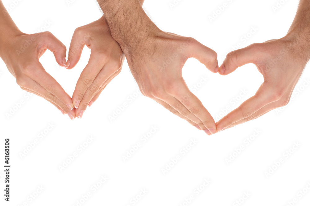 heart shape of hands isolated on white heart shape of hands isolated on white