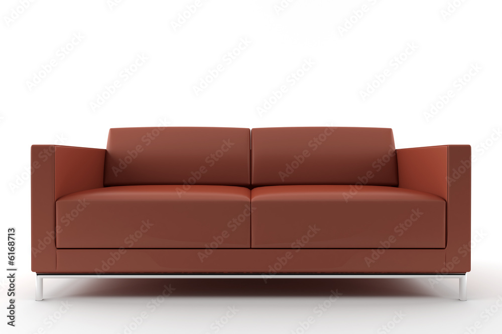 Obraz premium 3d brown sofa isolated on white background