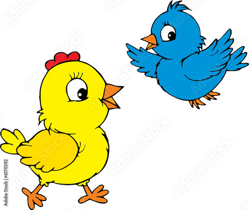 Chick and bird 