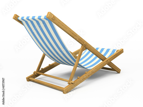 Quadro em tela Chaise longue isolated on white background 3D rendering