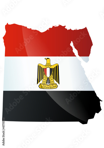 Carte de l'Egypte (Drapeau métal)
