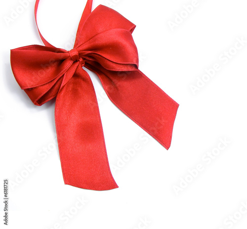 red bow for greeting gift decoration isolated over white