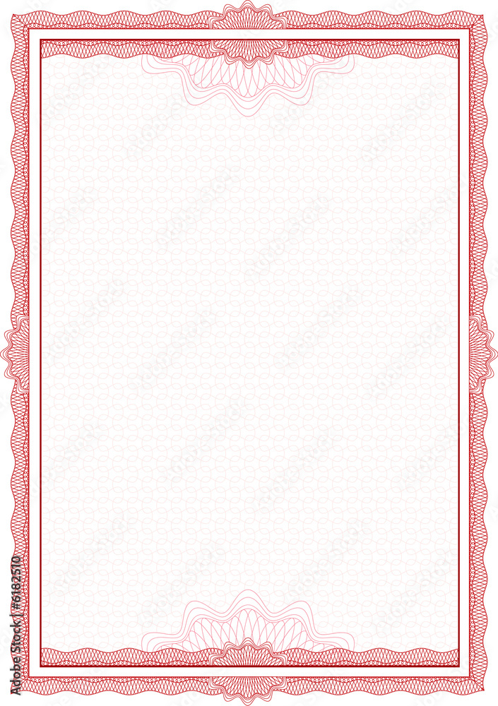 Classic guilloche border for diploma or certificate. A4 Classic guilloche border for diploma or certificate. A4