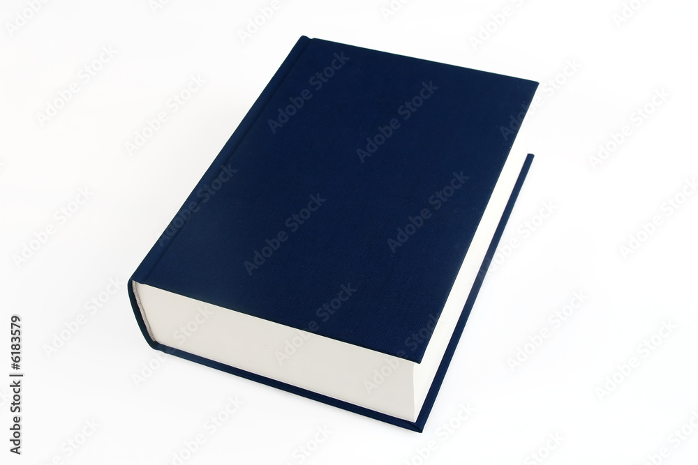 single navy blue book over white background single navy blue book over white background