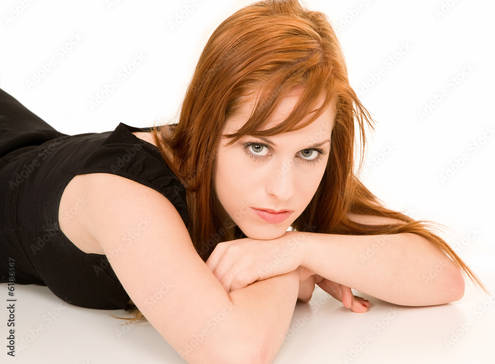 Beautiful Redhead Lady Relaxing