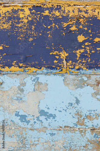 blue and yellow used paint © minik