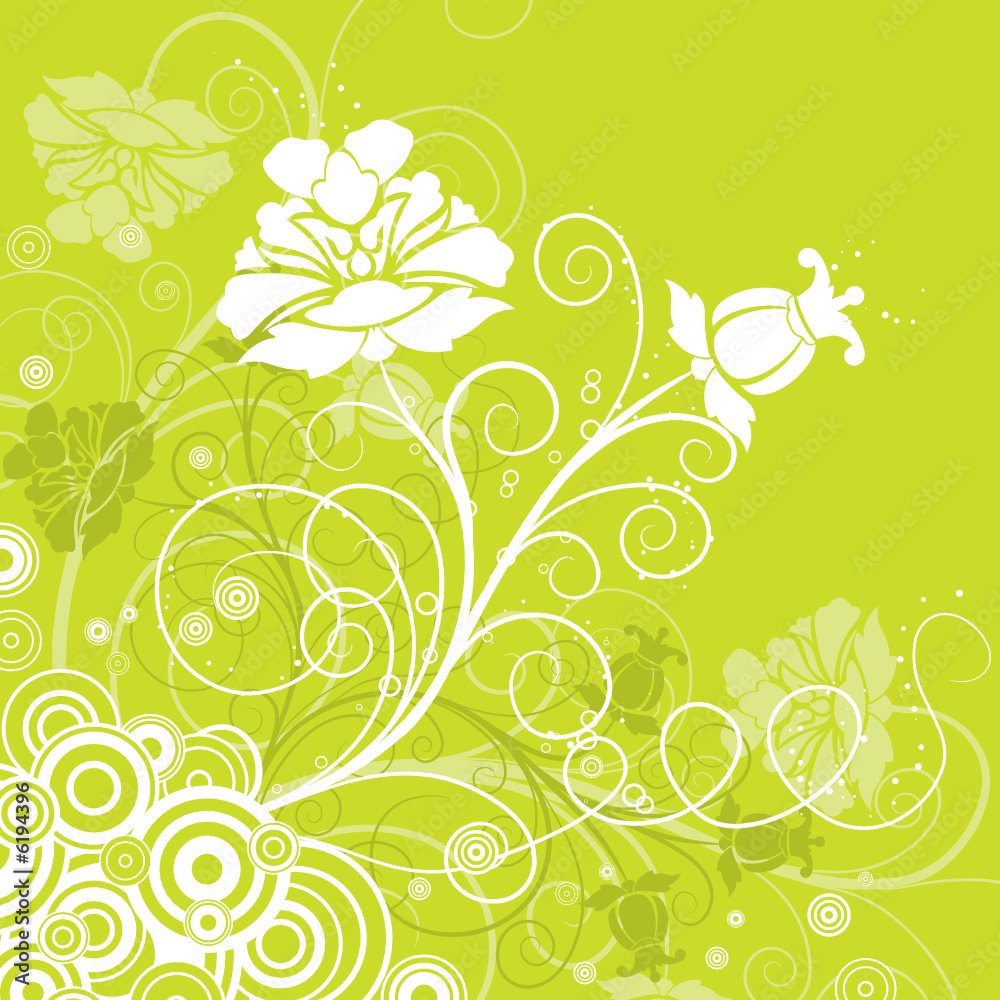 Decorative floral background, vector illustration 