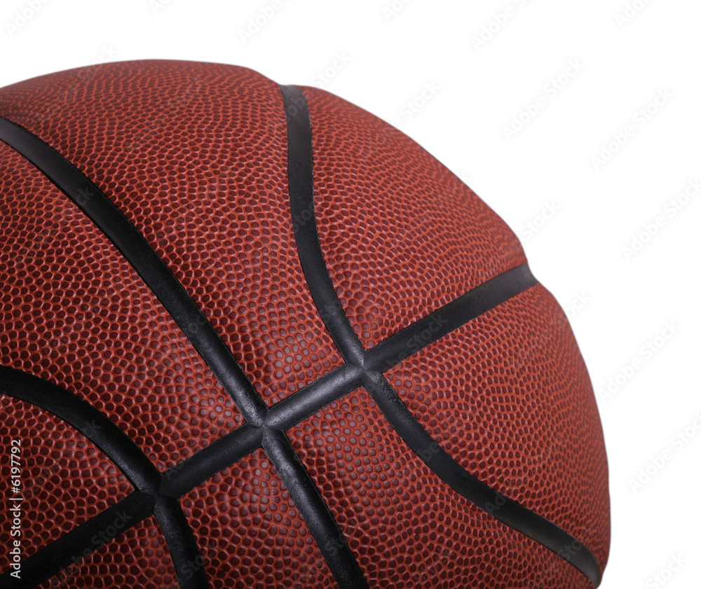Fototapeta premium Closeup Isolation of a Basketball on White Background