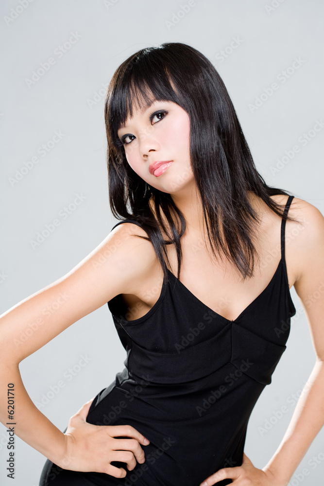 arrogant looking asian beauty with long black hair arrogant looking asian beauty with long black hair