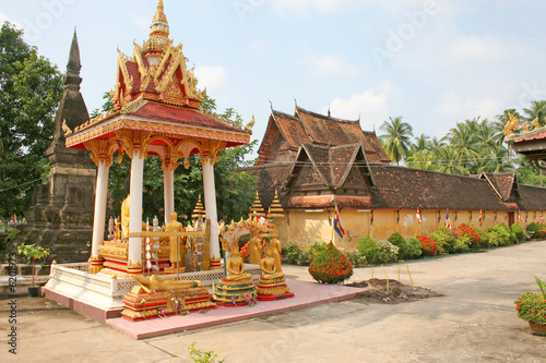 A shrine in the grounds of Wat Si Saket in Vientiane, Laos photo