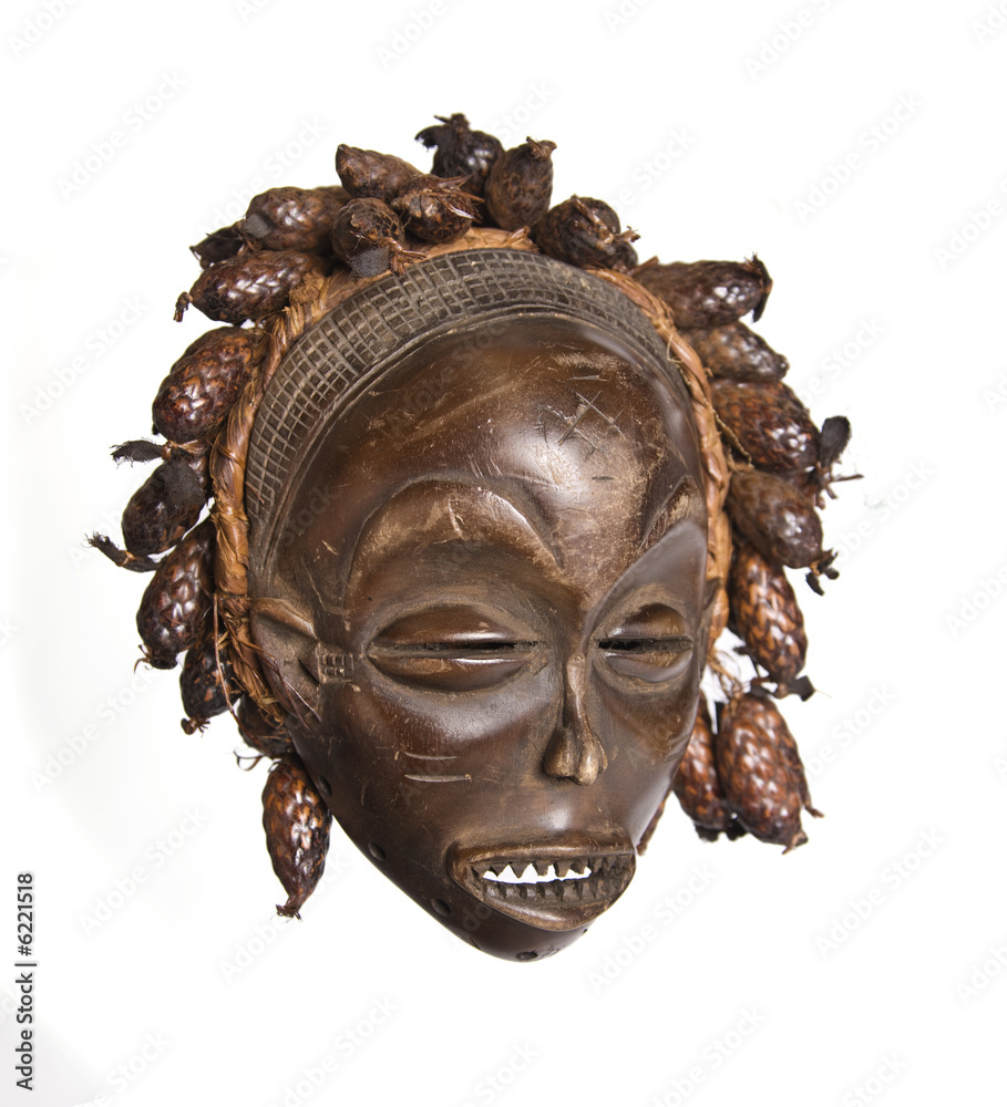 Collection of vintage African masks different styles 