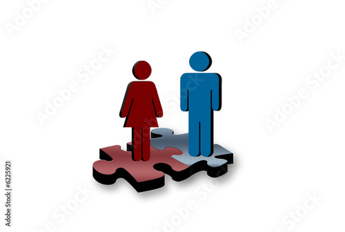 Man and woman problem solving together