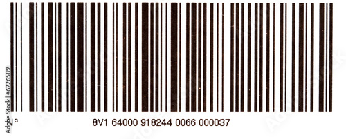 Black bar code isolated on a white background.