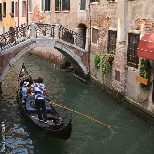 gondola on narrow canal Venice Italy © Stephen Finn