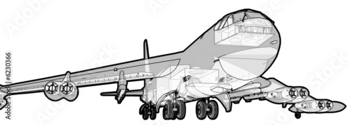 Illustration of a B-52 Bomber. photo