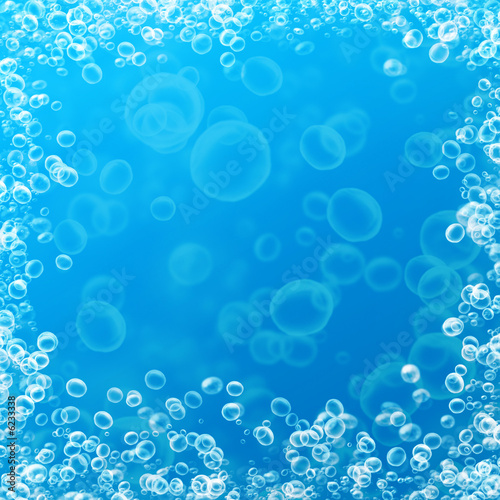 Water bubbles in a frame