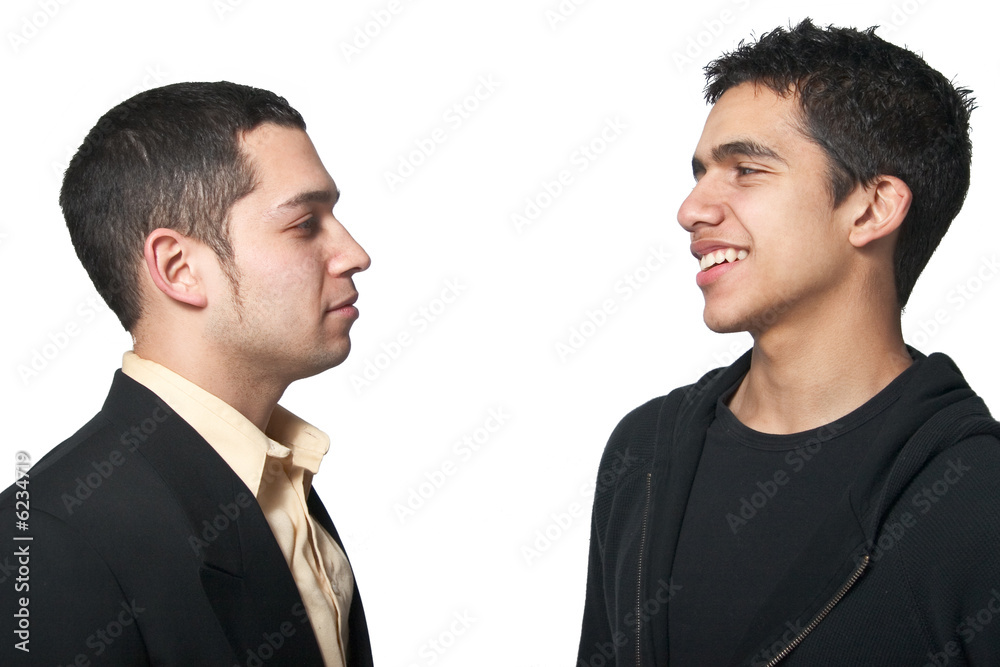 Two men talking Two men talking