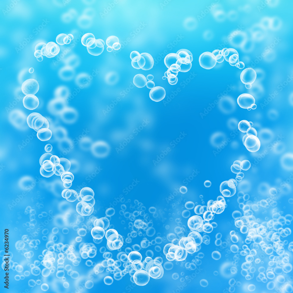 Air bubbles in the shape of a heart