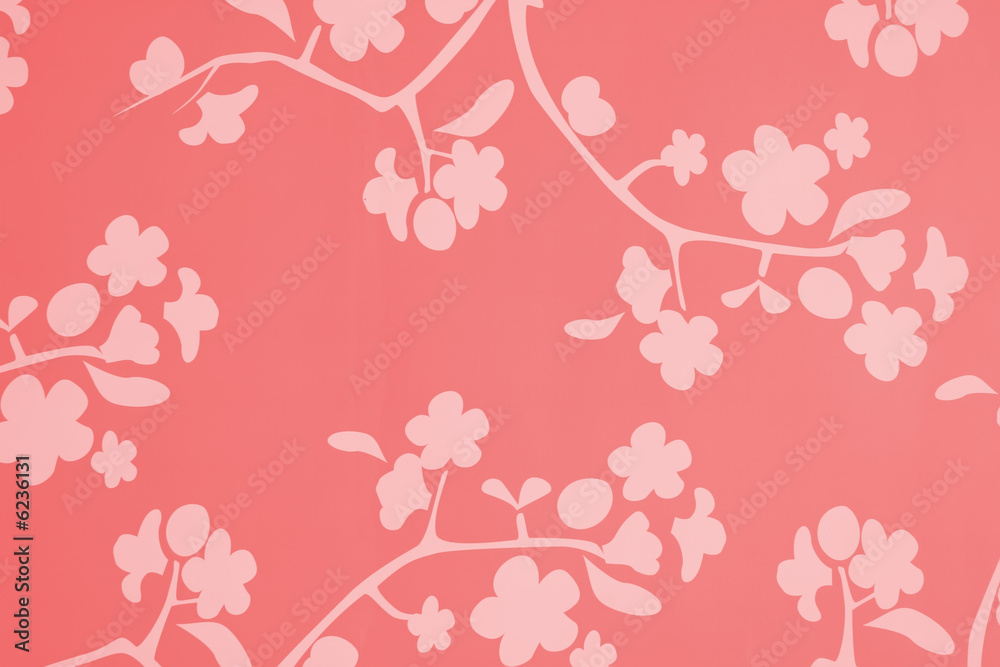 A flowery lotus blossom background in pink red and white