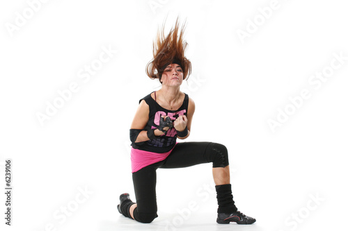 Portrait of the girl an engaged aerobics and fitness