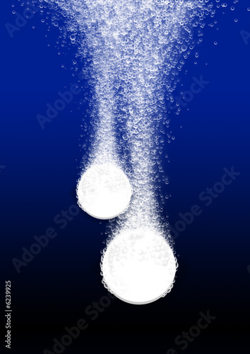 fizzy tablet in the water