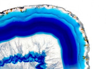 Fotobehang Kristal Blauwe agaat met natuurlijke aders  © Guy Pracros