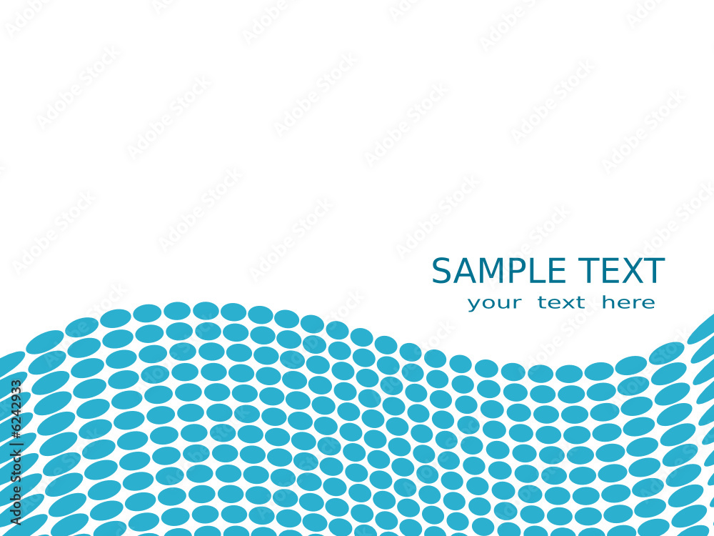 Naklejka premium Vector background with blue circles forming a wave.