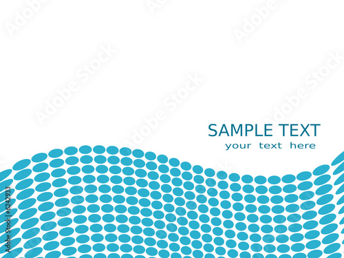 Vector background with blue circles forming a wave. © Juri