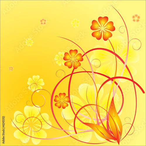 Spring time flowers decoration. Vector illustration