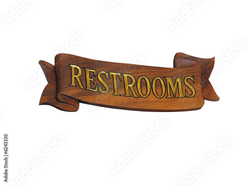 Wooden nautical restoom sign photo