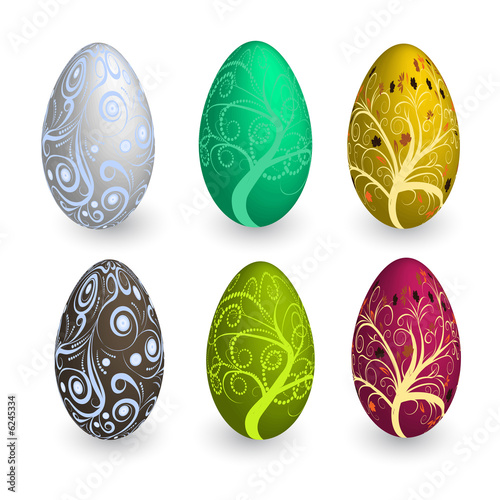 lots of colorful vector easter eggs
