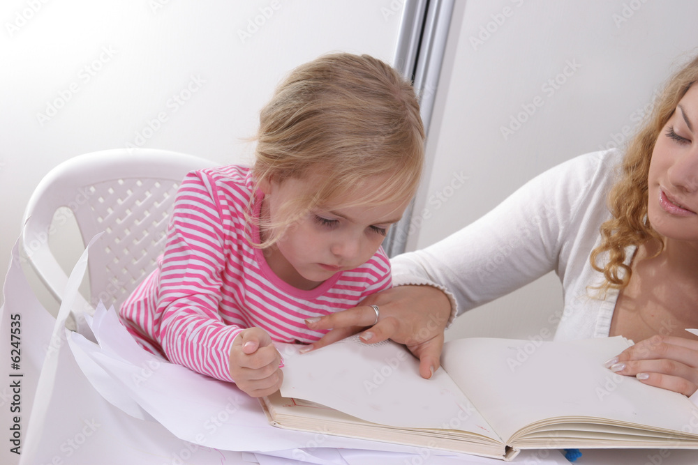 girl learning to read kid activity in preschool girl learning to read kid activity in preschool