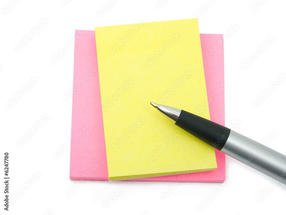Pen and paper, isolated on white background Pen and paper, isolated on white background